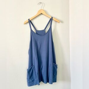 Blue Comfy Tank Top Dress with Shorts - M
